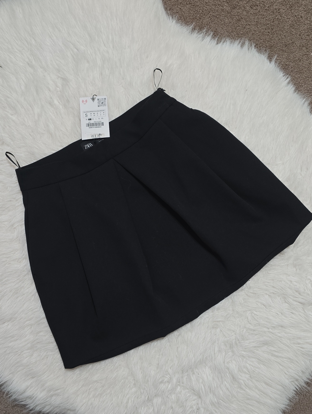 Zara Black Pleated Mini Skirt - Women's A-Line Mini